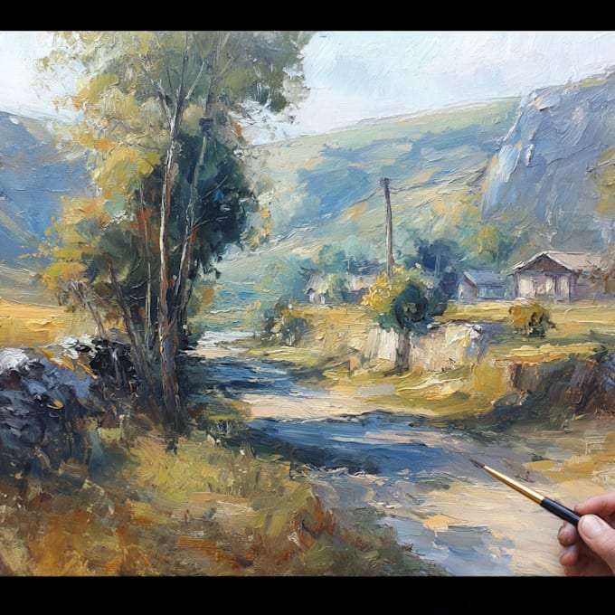 paint landscape in oil painting