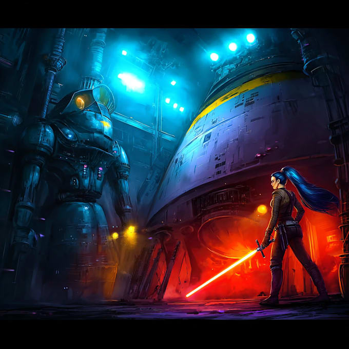 a sci fi character illustration or sci fi character