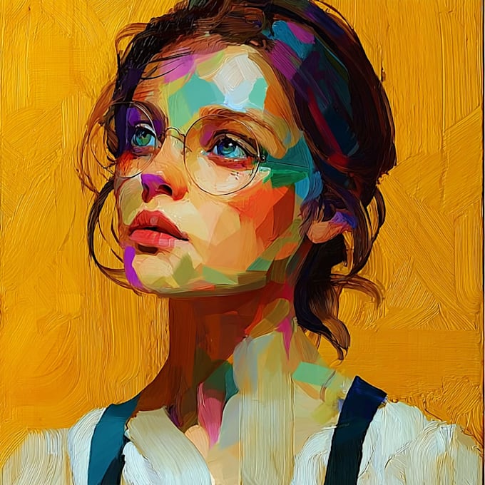 paint expressive colorful abstract portraits
