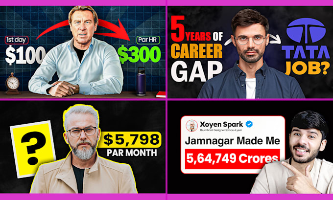 design attractive clickbait youtube thumbnails