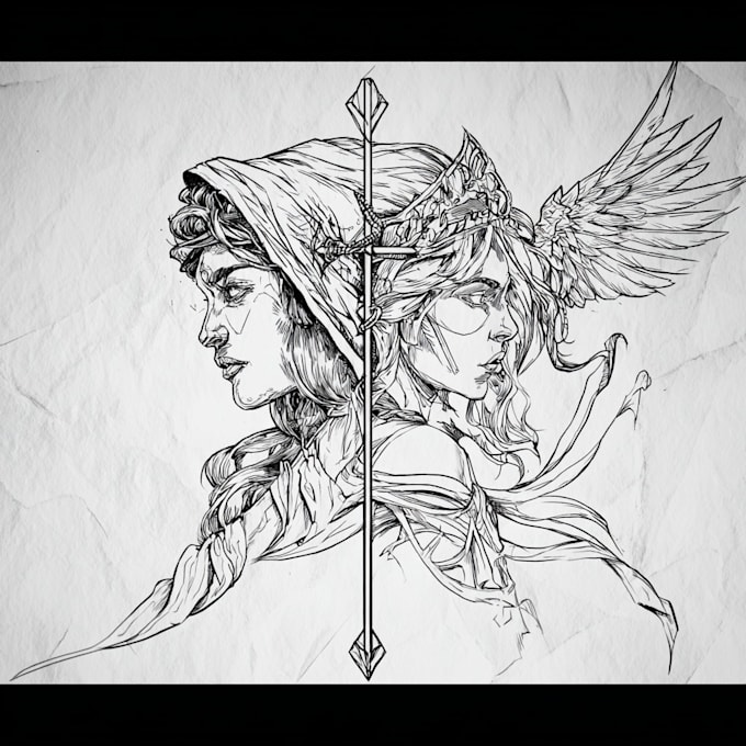 make custom tattoo designs in line art