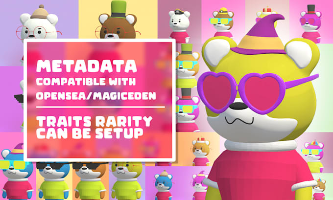 generate 3d nft collection with metadata and fbx files