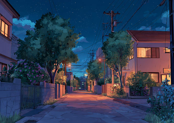do anime background and environment art