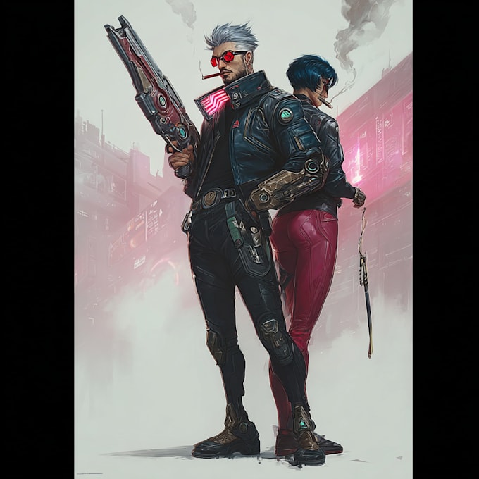 make a cyberpunk character art