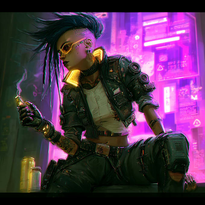 do cyberpunk character art