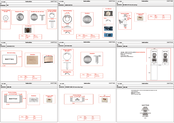 professional label and accessory tech pack design