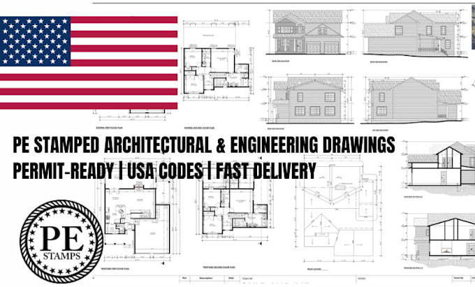 stamp and review for architectural and engineering drawings for city permits