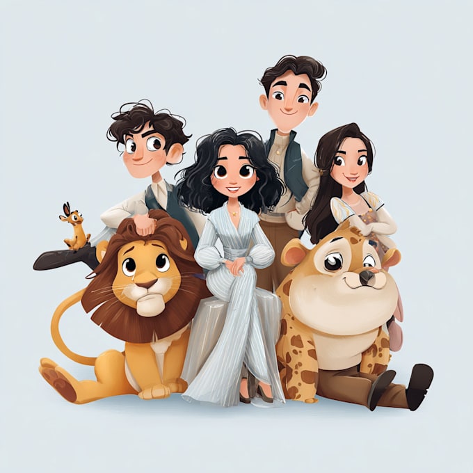 illustrate a gorgeous disney style cartoon portrait