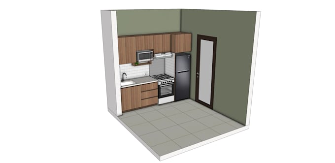create sketchup 3d model for kitchen design