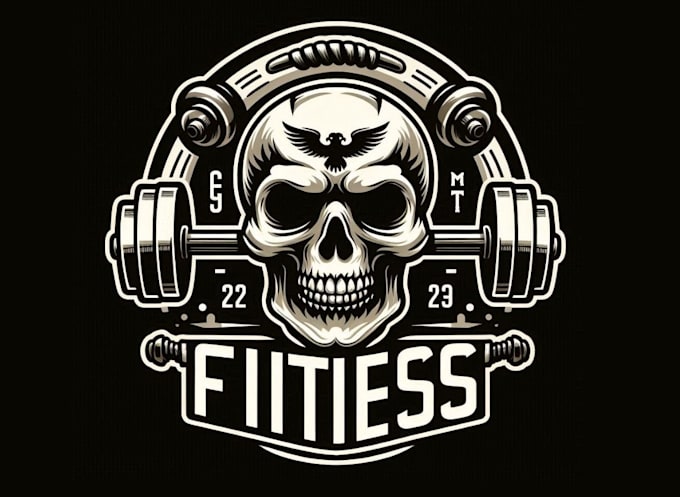 design custom skull gym fitness logo