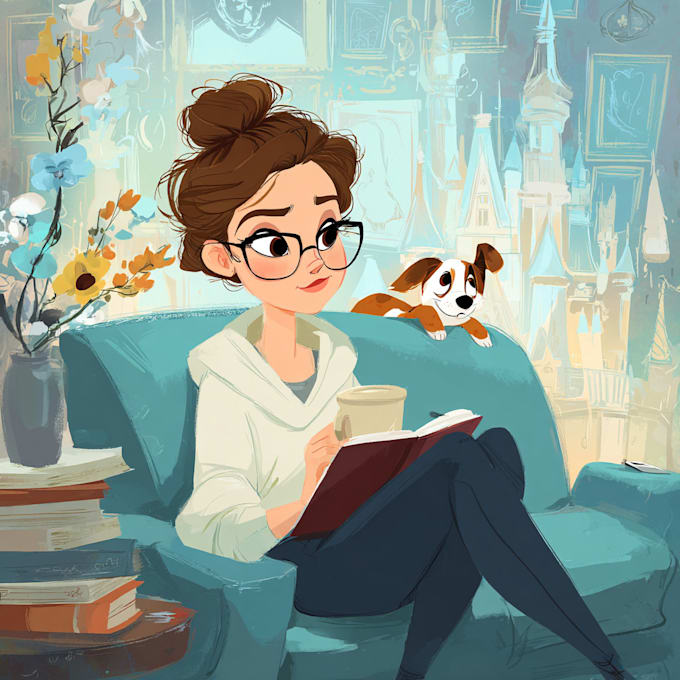 draw cute disney cartoon portrait