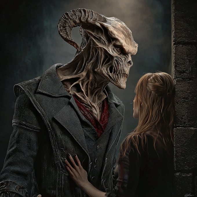 realistic monster creature alien character model horror character
