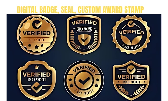 design digital badge, seal, or custom award stamp for your brand or certificate