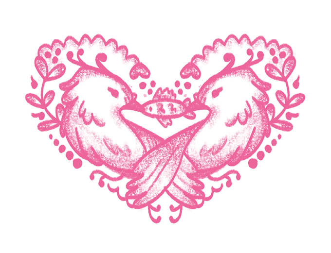 draw floral heart with your pet