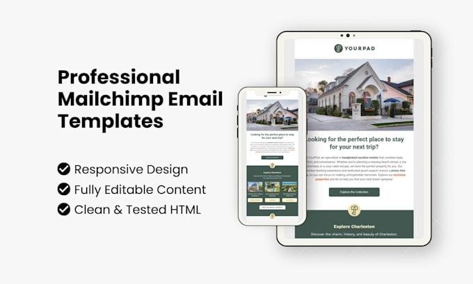 design professional mailchimp email template and newsletter