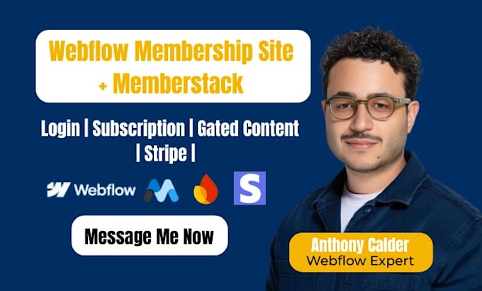 design webflow membership website with memberstack for recruitment portal