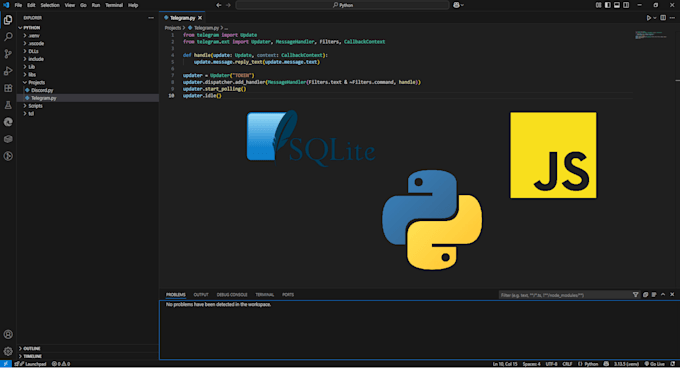 build a telegram and discord bot, automation script