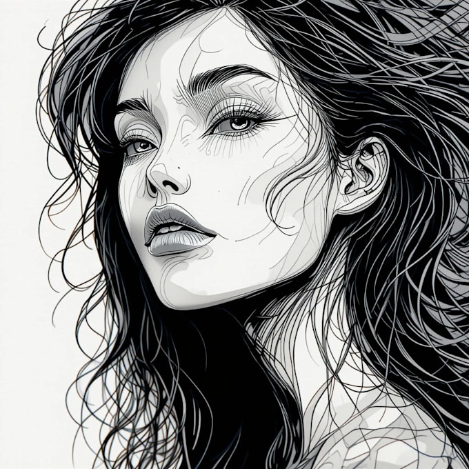 draw minimal continuous line vector art for you