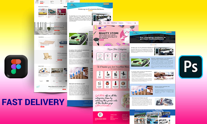 design modern UI UX website using figma or photoshop