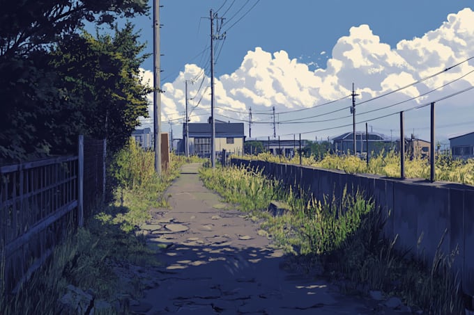 create a anime background and environment game  art