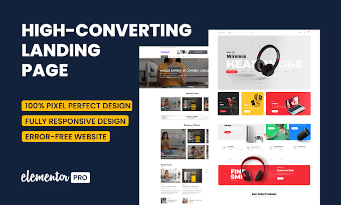 design a high converting wordpress landing page using elementor