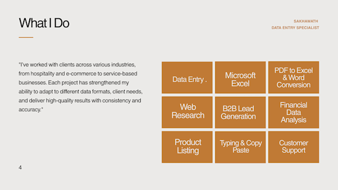 do accurate data entry, excel data cleaning, web research, and lead generation