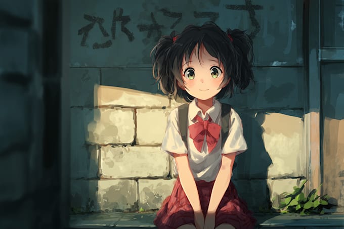 draw an anime character illustration for commercial use
