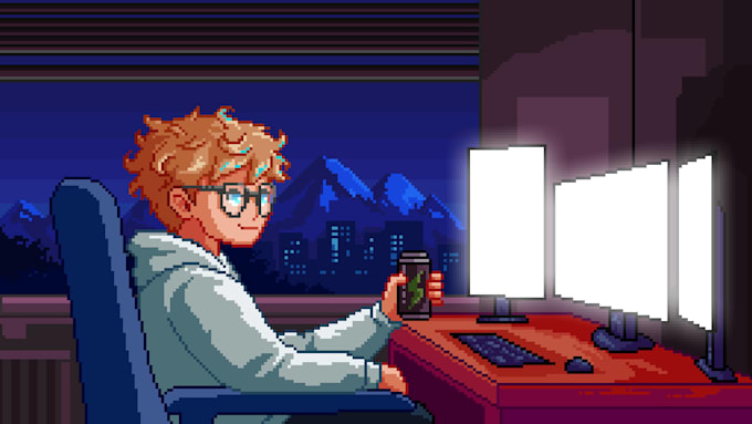 professionally create pixel art backgrounds with animation
