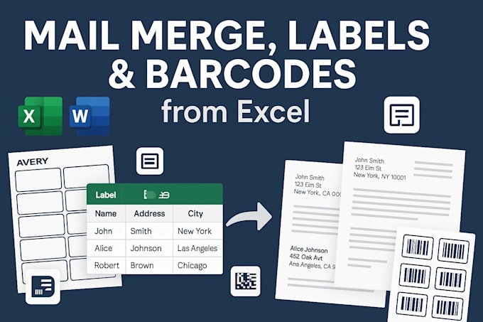create automated bulk mail merge and mail list creation