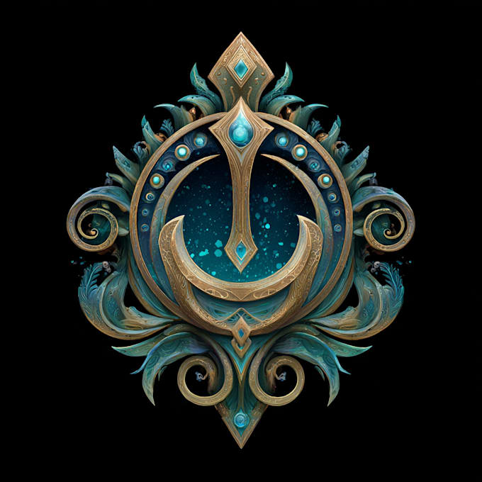 draw fantasy game logo and branding