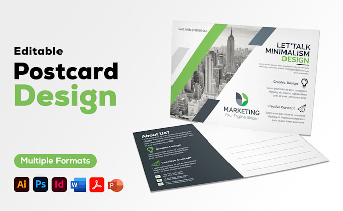 design an amazing postcard single or double side