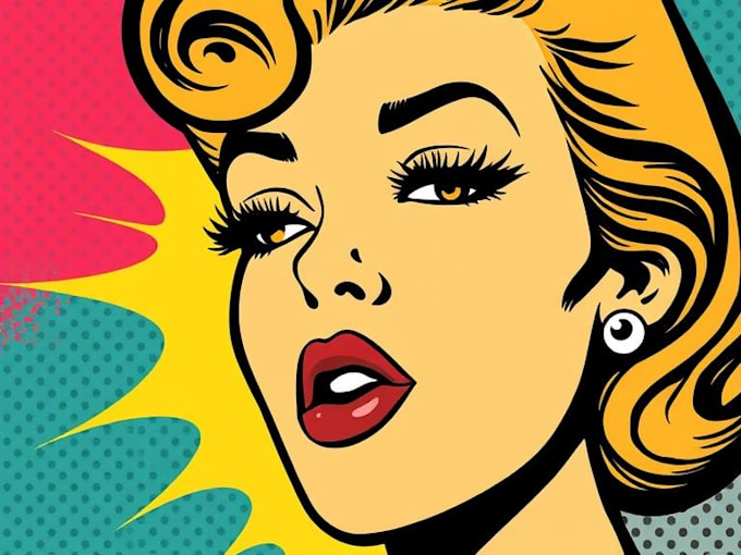 create a retro pop art roy lichtenstein style