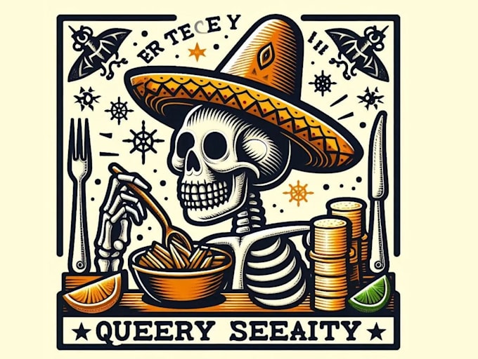 create high quality skeleton mexican food logo
