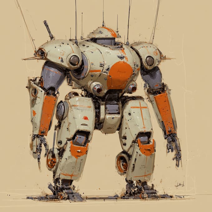 create illustration, fantasy sci fi character design