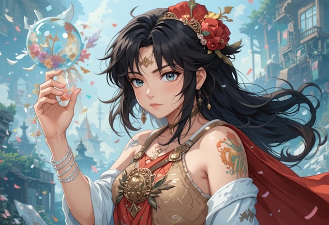 illustrate  high quality fantasy sci fi  character