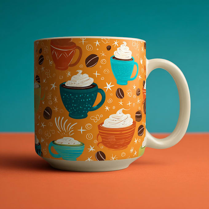 draw typography graphic creative coffee mug design