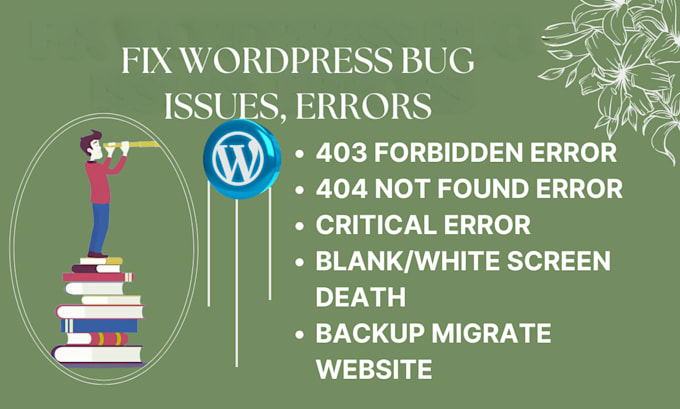 quickly fix wordpress bug and elementor error for a perfect website