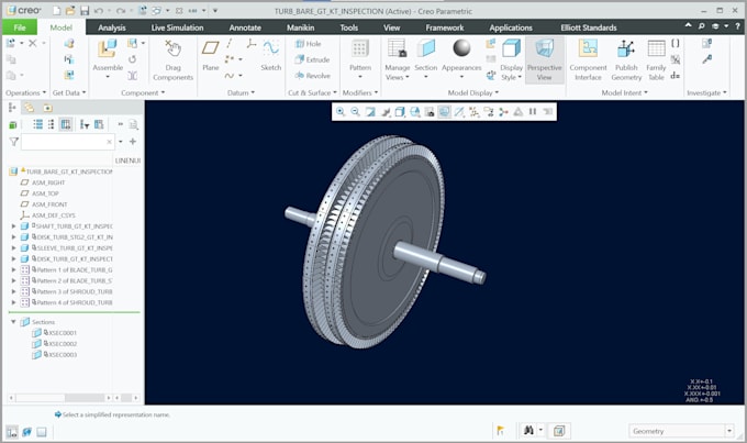 make a 3d modelling on creo parametric