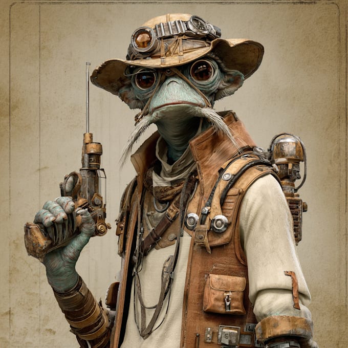 draw a sci fi character illustration or sci fi character