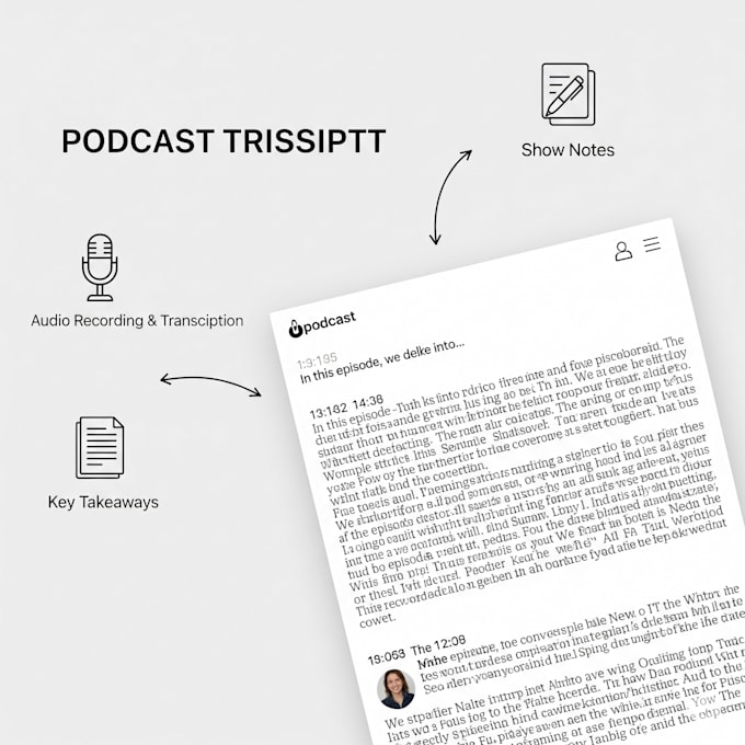 podcast transcriptions, show notes, and summaries that pop