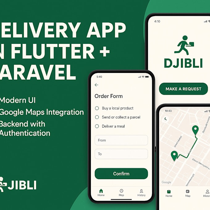 complete flutter mobile app with laravel backend