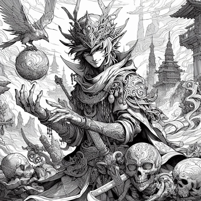 draw a unique esoteric or fantasy medieval art for you