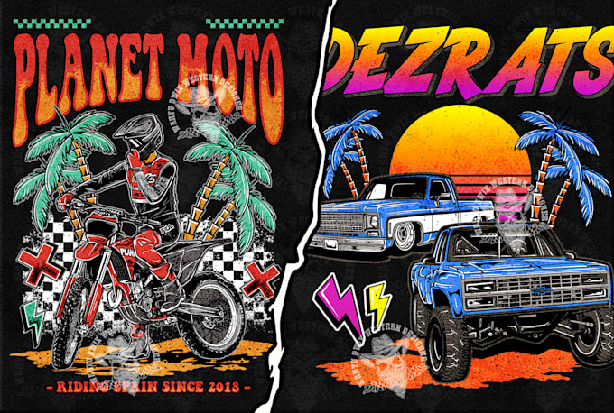 create dirtbike or offroad logo design  in hand drawn style
