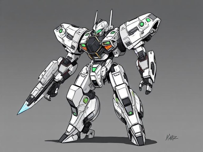 draw concept mecha robot for your character