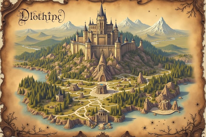 design a unique vector map, realistic or fantasy