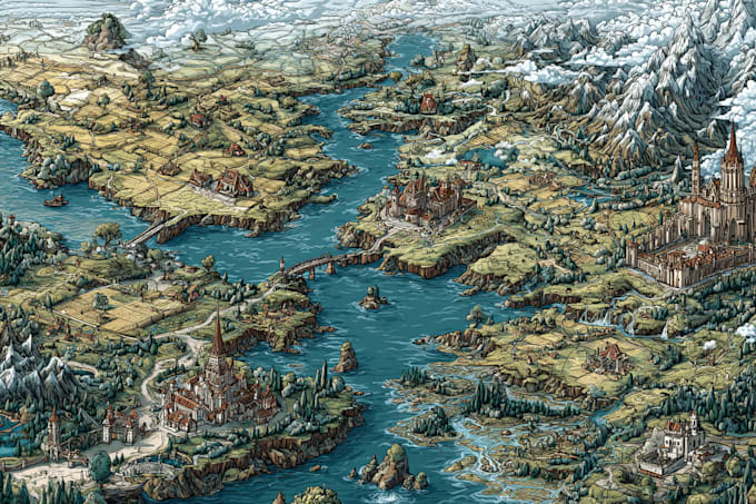 fantasy, retro and vintage maps for board