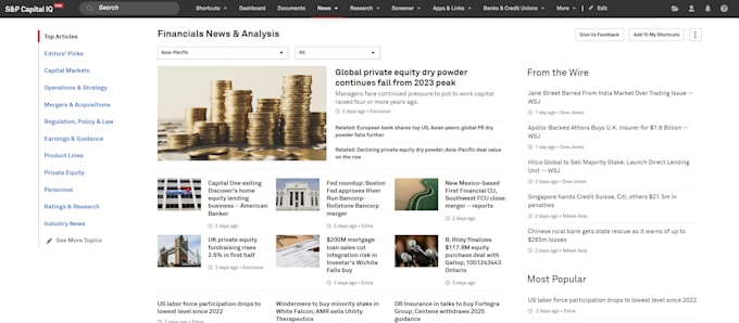 provide data from capital iq
