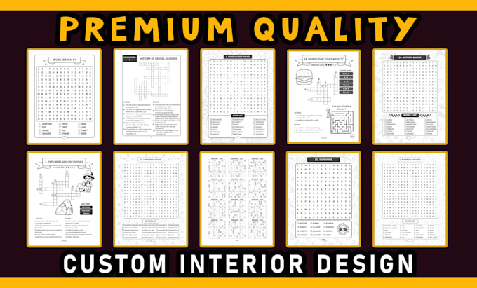 design professional KDP puzzle book covers, interiors, and a plus content