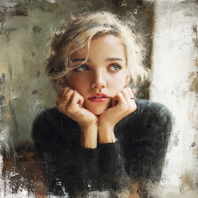 draw awesome digital oil painting portrait