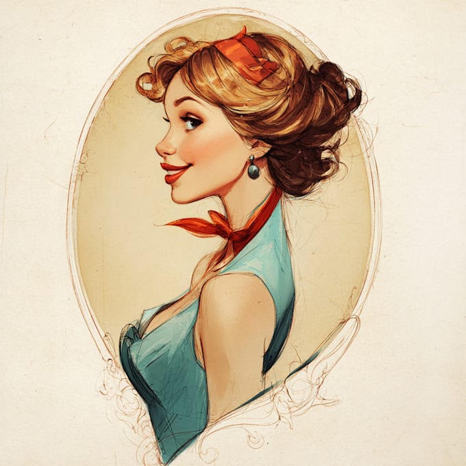 draw a beautiful disney style portrait